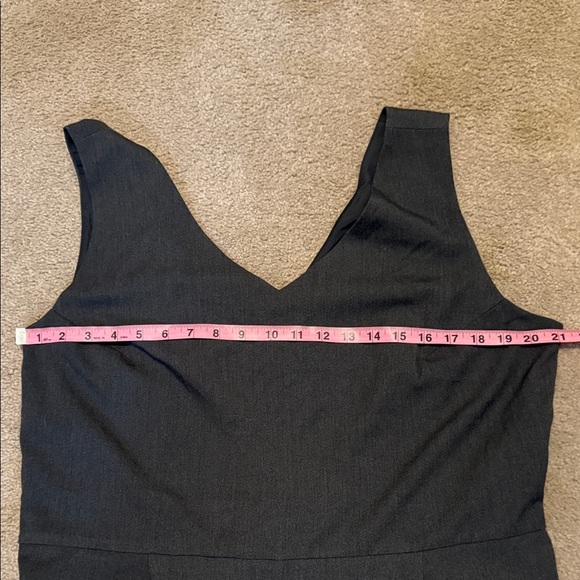 LOFT Elegant Dark Gray Sleeveless Jumpsuit - Picture 5 of 10